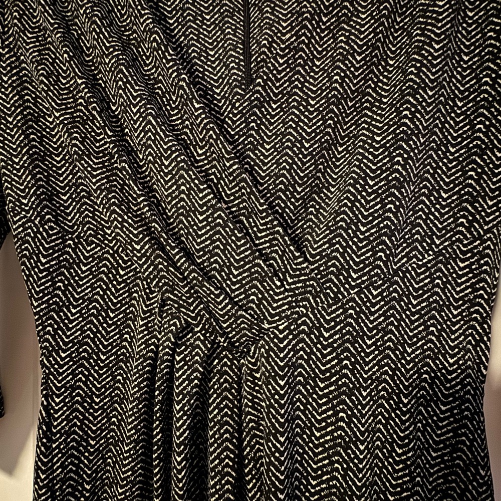 Esprit Black and White Abstract Chevron Dress